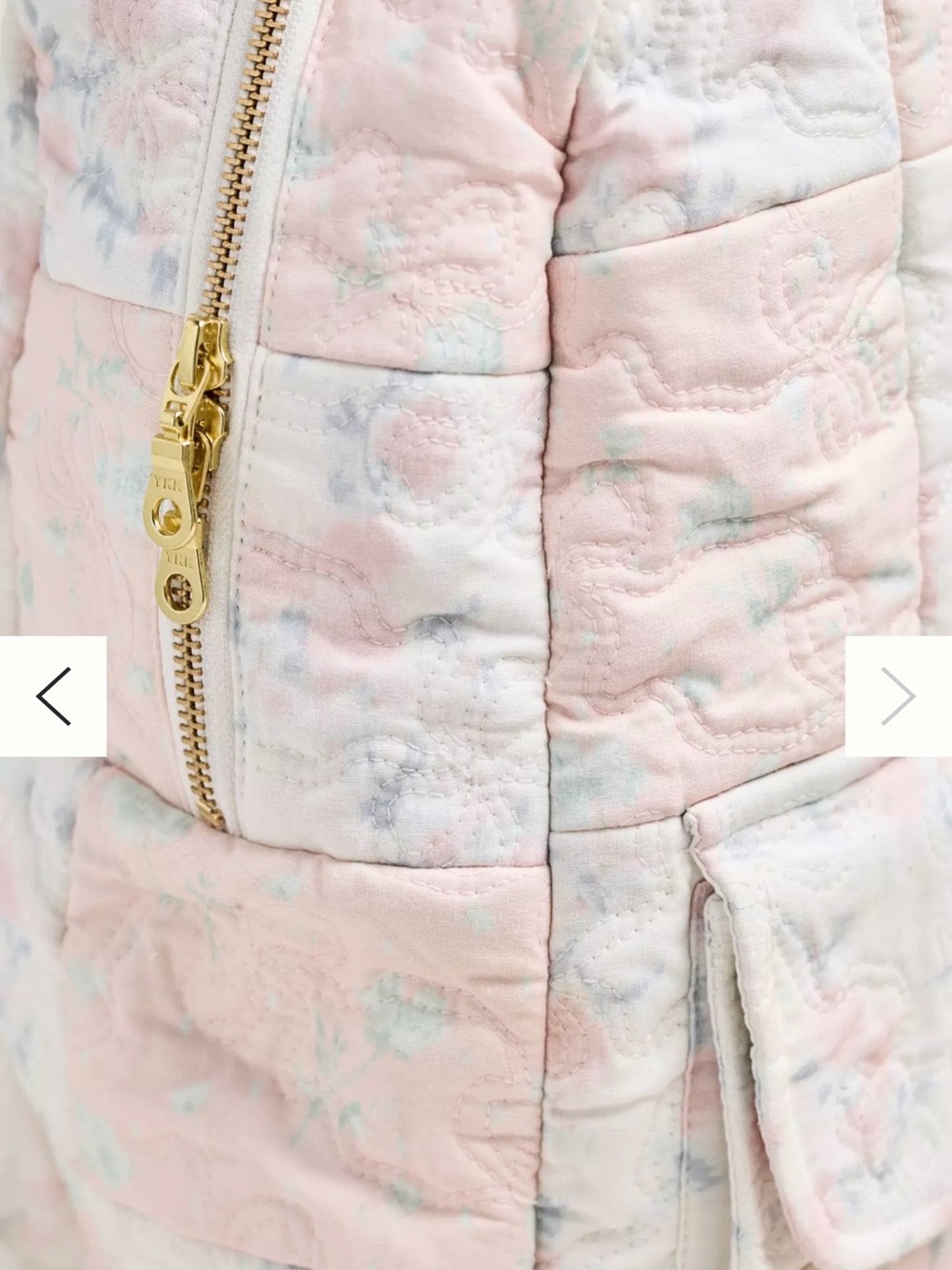 LoveShackFancy x Anthropologie Quilted Soft Pink Floral Backpack - Picture 3 of 10